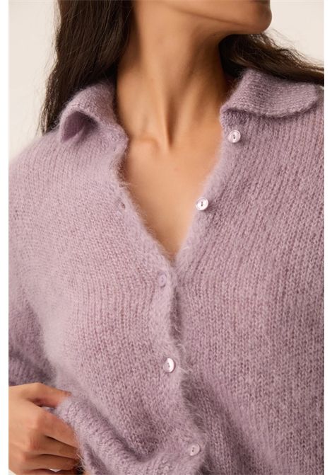 Des Petits Hauts Women's Chloe Chardon Pastel Purple Kid Mohair Cardigan Des Petits Hauts |  | 1H26002603270